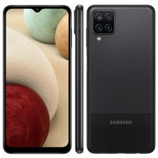 Celular Samsung Galaxy A12 Preto 64GB, Tela Infinita de 6.5", Câmera Quádrupla, Bateria 5000mAh, 4GB RAM e Processador Octa-Core
